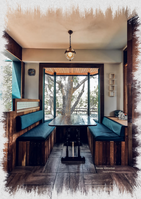 Looking into another nook of the tea shop.