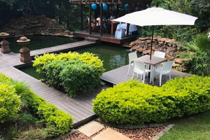 One of the six in-house garden spaces for guests.